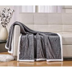 Sheradian Reversible Braid-Pattern Sherpa Throw Blanket product